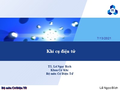 Khí cụ điện tử - TS. Lê Ngọc Bích