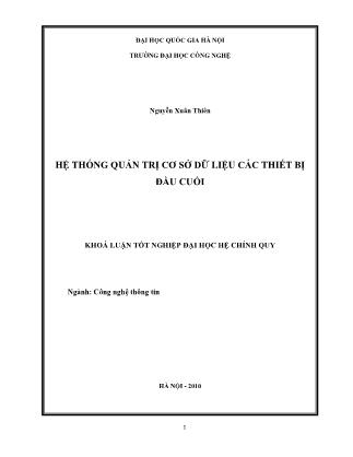 Khóa luận Hệ thống quản trị cơ sở dữ liệu các thiết bị đầu cuối
