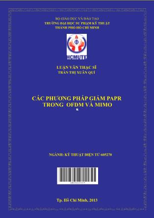 Luận văn Các phương pháp giảm PAPR trong OFDM và MIMO (Phần 1)