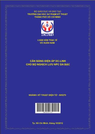 Luận văn Cân bằng điện áp DC-Link cho bộ nghịch lưu NPC đa bậc (Phần 1)