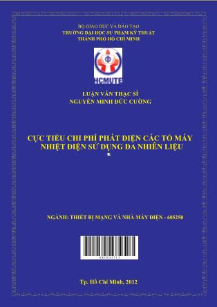 Luận văn Cực tiểu chi phí phát điện các tổ máy nhiệt điện sử dụng đa nhiên liệu (Phần 1)