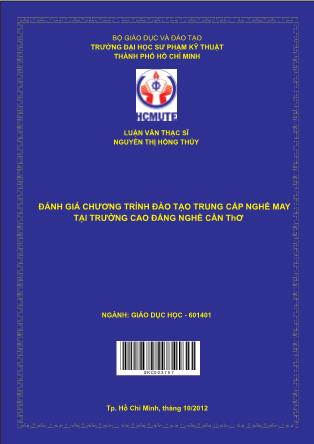 Luận văn Đánh giá chương trình đào tạo trung cấp nghề may tại trường Cao đẳng nghề Cần Thơ (Phần 1)