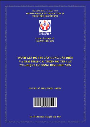 Luận văn Đánh giá độ tin cậy cung cấp điện và giải pháp cải thiện độ tin cậy của điện lực Sông Hinh-Phú Yên (Phần 1)