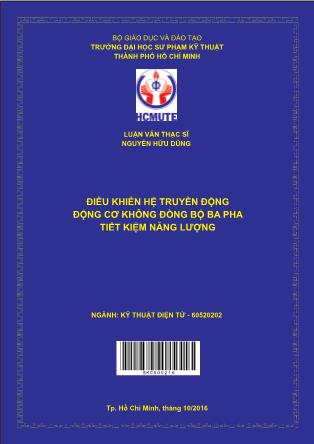 Luận văn Điều khiển hệ truyền động động cơ không đồng bộ ba pha tiết kiệm năng lượng (Phần 1)