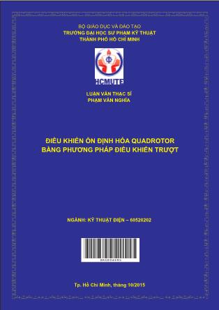 Luận văn Điều khiển ổn định hóa quadrotor bằng phương pháp điều khiển trượt (Phần 1)