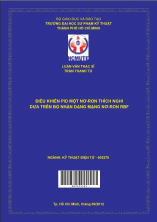 Luận văn Điều khiển PID một nơ-Ron thích nghi dựa trên bộ nhận dạng mạng nơ-ron RBF (Phần 1)