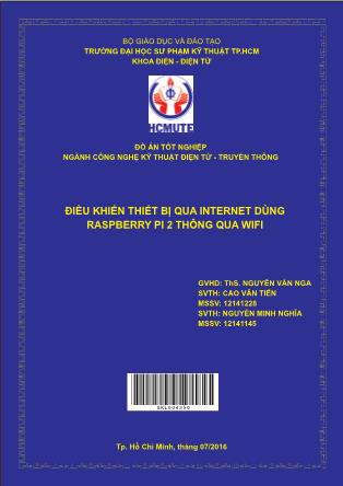 Luận văn Điều khiển thiết bị qua internet dùng Raspberry Pi 2 thông qua wifi (Phần 1)