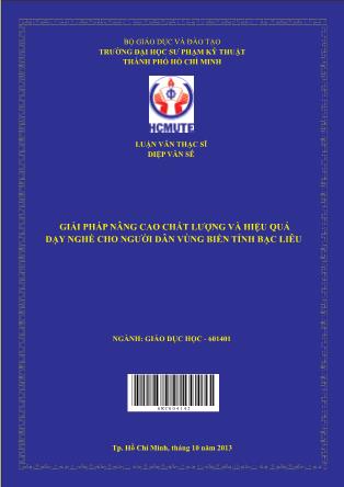 Luận văn Giải pháp nâng cao chất lượng và hiệu quả dạy nghề cho người dân vùng biển tỉnh Bạc Liêu (Phần 1)
