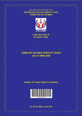 Luận văn Giám sát an ninh dùng kỹ thuật xử lý hình ảnh (Phần 1)