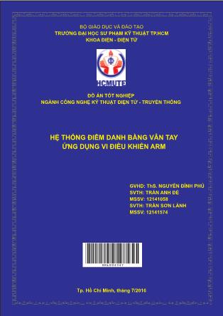Luận văn Hệ thống điểm danh bằng vân tay ứng dụng vi điều khiển ARM (Phần 1)