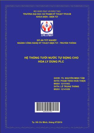 Luận văn Hệ thống tưới nước tự động cho hoa ly dùng PLC (Phần 1)