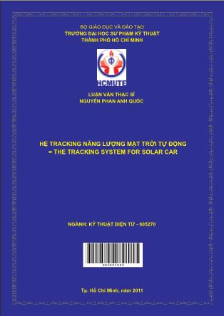 Luận văn Hệ tracking năng lượng mặt trời tự động (Phần 1)