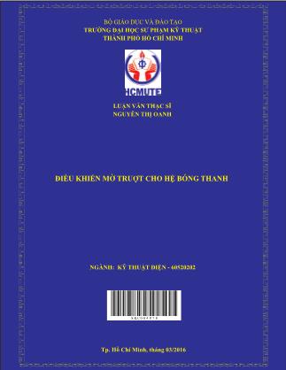 Luận văn Ðiều khiển mờ truợt cho hệ bóng thanh (Phần 1)