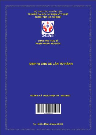 Luận văn Ðịnh vị cho xe lăn tự hành (Phần 1)