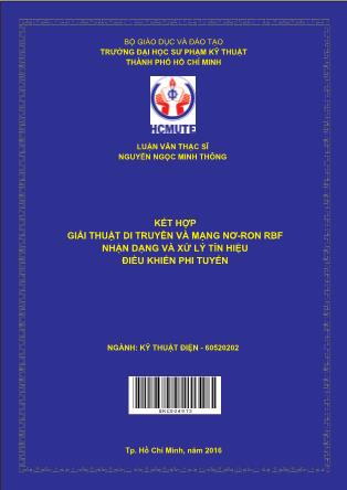 Luận văn Kết hợp giải thuật di truyền và mạng nơ-Ron RBF nhận dạng và xử lý tín hiệu điều khiển phi tuyến (Phần 1)