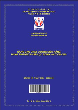 Luận văn Nâng cao chất lượng ðiện năng dùng phương pháp lọc sóng hài tích cực (Phần 1)