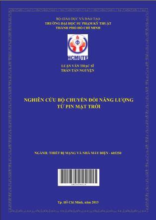 Luận văn Nghiên cứu bộ chuyển đổi năng lượng từ pin mặt trời (Phần 1)