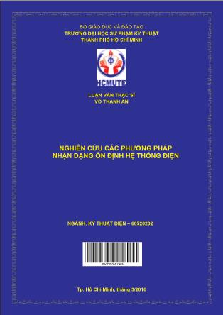 Luận văn Nghiên cứu các phương pháp nhận dạng ổn định hệ thống điện (Phần 1)
