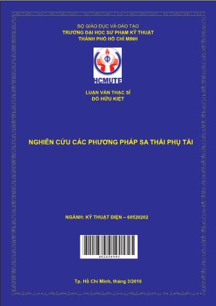 Luận văn Nghiên cứu các phương pháp sa thải phụ tải (Phần 1)