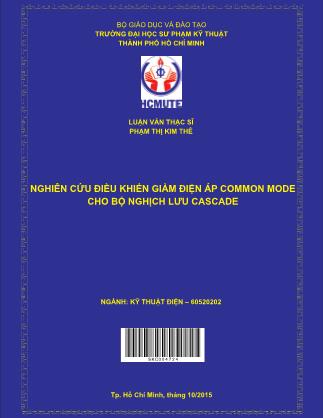 Luận văn Nghiên cứu điều khiển giảm điện áp Common mode cho bộ nghịch lưu Cascade (Phần 1)