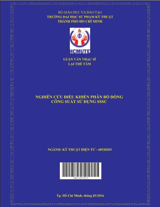 Luận văn Nghiên cứu điều khiển phân bố dòng công suất sử dụng SSSC (Phần 1)