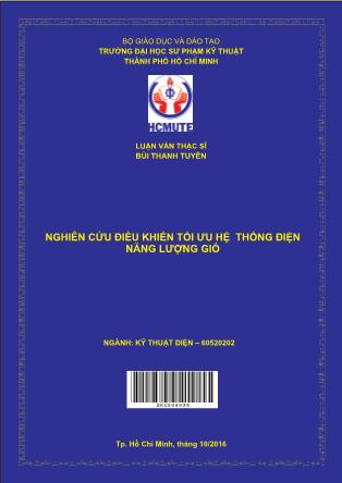 Luận văn Nghiên cứu điều khiển tối ưu hệ thống điện năng lượng gió (Phần 1)