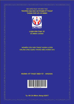 Luận văn Nghiên cứu giải thuật huấn luyện online ứng dụng trong điều khiển SVC (Phần 1)