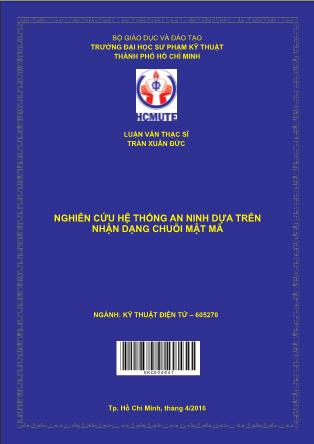 Luận văn Nghiên cứu hệ thống an ninh dựa trên nhận dạng chuỗi mật mã (Phần 1)