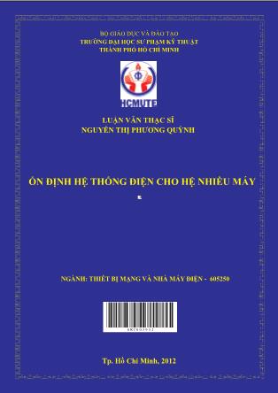 Luận văn Ổn định hệ thống điện cho hệ nhiều máy (Phần 1)