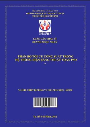 Luận văn Phân bố tối ưu công suất trong hệ thống điện bằng thuật toán PSO (Phần 1)