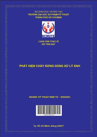 Luận văn Phát hiện cháy rừng dùng xử lý ảnh (Phần 1)