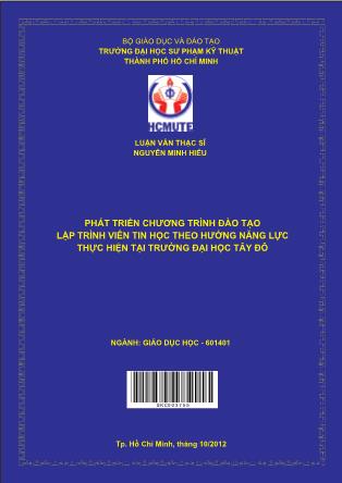 Luận văn Phát triển chương trình đào tạo lập trình viên tin học theo hướng năng lực tại trường Đại học Tây Đô (Phần 1)