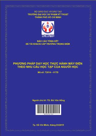 Luận văn Phương pháp dạy học thực hành máy điện theo nhu cầu học tập của người học (Phần 1)