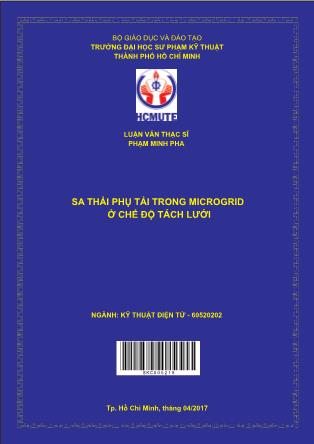 Luận văn Sa thải phụ tải trong microgrid ở chế độ tách lưới (Phần 1)