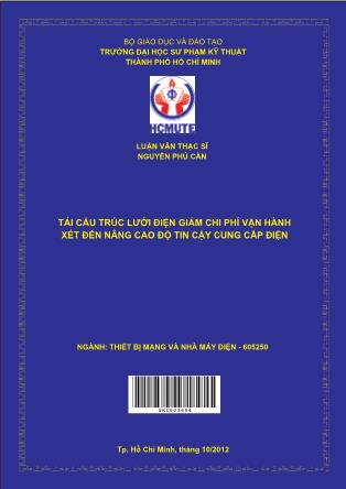 Luận văn Tái cấu trúc lưới điện giảm chi phí vận hành xét đến nâng cao độ tin cậy cung cấp điện (Phần 1)