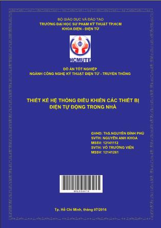 Luận văn Thiết kế hệ thống điều khiển các thiết bị điện tự động trong nhà (Phần 1)