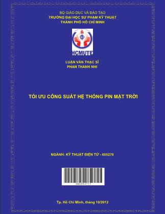 Luận văn Tối ưu công suất hệ thống pin mặt trời (Phần 1)