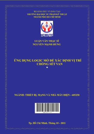 Luận văn Ứng dụng logic mờ để xác định vị trí chống sét van (Phần 1)