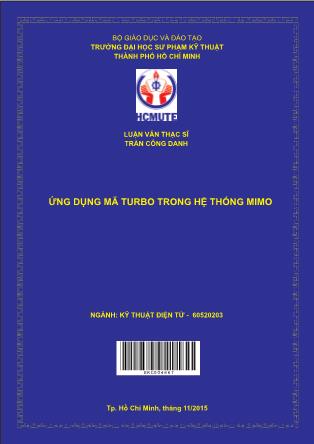 Luận văn Ứng dụng mã Turbo trong hệ thống MIMO (Phần 1)