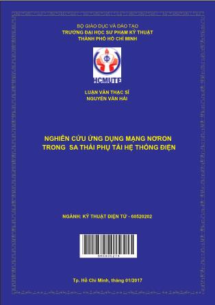 Luận văn Ứng dụng mạng nơron trong sa thải phụ tải hệ thống điện (Phần 1)