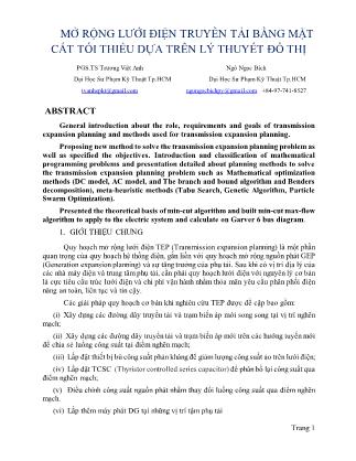 Mở rộng lưới điện truyền tải bằng mặt cắt tối thiểu dựa trên lý thuyết đồ thị