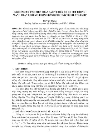 Nghiên cứu các biện pháp bảo vệ quá độ do sét trong mạng phân phối mô phỏng bằng chương trình ATP-EMTP