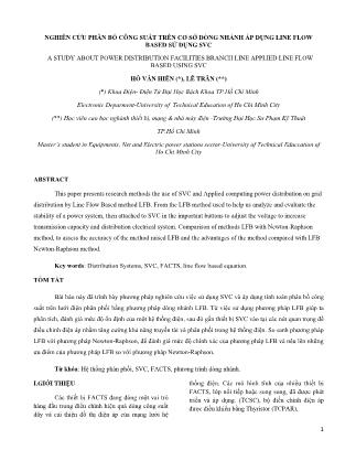 Nghiên cứu phân bố công suất trên cơ sở dòng nhánh áp dụng line flow based sử dụng SVC