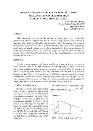 Nghiên cứu phổ wavelet của xung sét 1.2/50 μs
