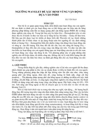 Ngưỡng wavelet để xác định vùng vận động dựa vào fNIRS