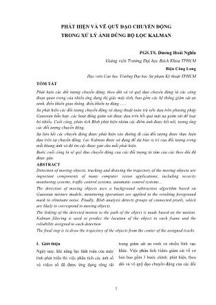 Phát hiện và vẽ quỹ đạo chuyển động trong xử lý ảnh dùng bộ lọc kalman
