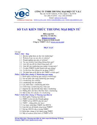 Sổ tay Kiến thức Thương mại điện tử - Dương Tố Dung