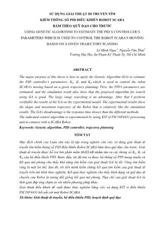 Sử dụng giải thuật di truyền tìm kiếm thông số PID điều khiển robot scara bám theo quỹ đạo cho trước