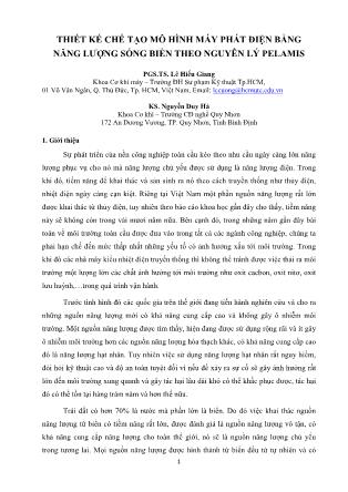 Thiết kế chế tạo mô hình máy phát điện bằng năng lượng sóng biển theo nguyên lý Pelamis