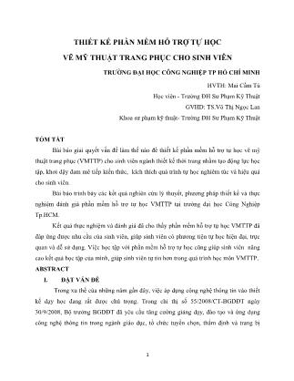 Thiết kế phần mềm hỗ trợ tự học vẽ mỹ thuật trang phục cho sinh viên